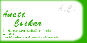 anett csikar business card